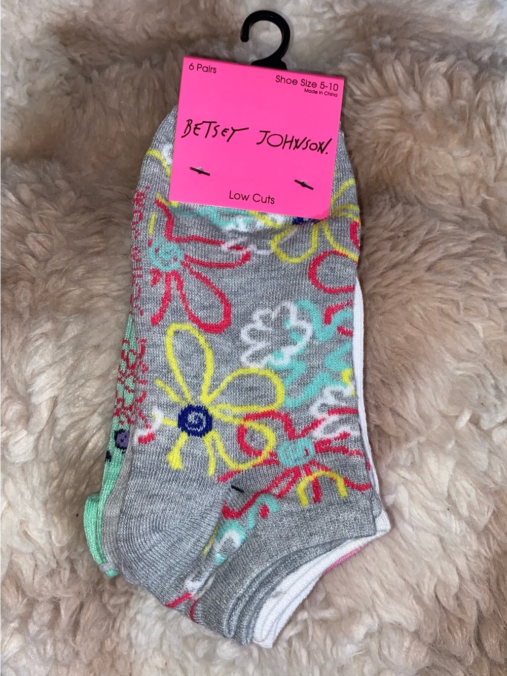 Betsey Johnson Low Cut Socks 6 Pair